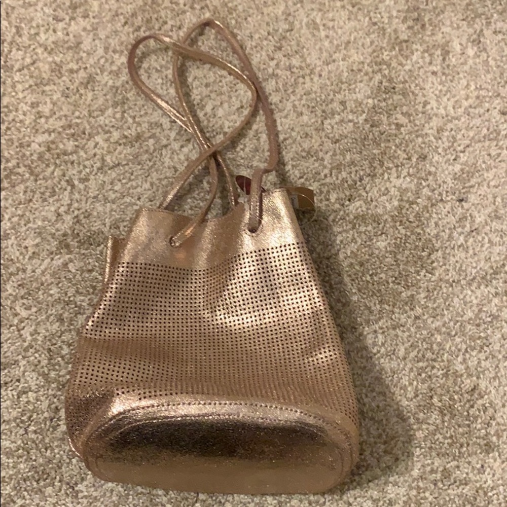 Metallic leather purse